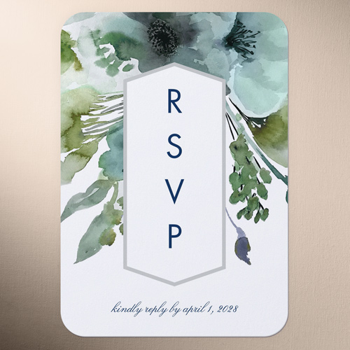 Blue Wedding RSVP Cards