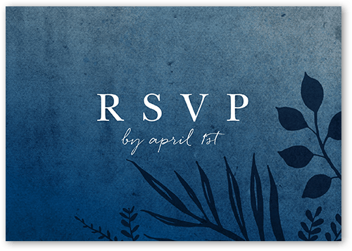 Tropic Fauna Wedding Response Card, Blue, Matte, Pearl Shimmer Cardstock, Square, Stormy Blue