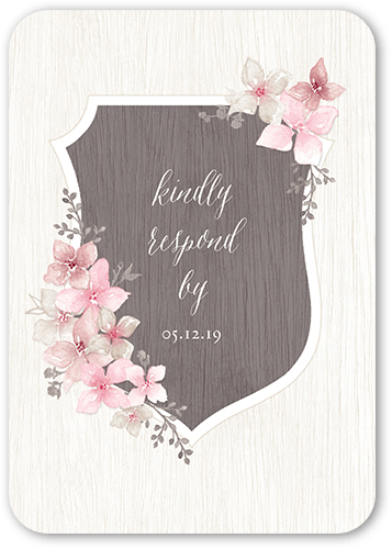 Rustic Wildflowers Wedding Response Card, Pink, Signature Smooth Cardstock, Rounded, Bloom