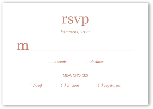 Simple And Forever Wedding Response Card, Pink, Matte, Signature Smooth Cardstock, Square