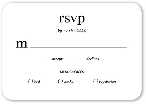 Simple And Forever Wedding Response Card, White, Pearl Shimmer Cardstock, Rounded, White