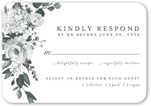 Elegantly Delicate Wedding Response Card, Beige, 100% Recycled Cardstock , Rounded