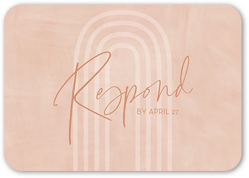 Textured Times Wedding Response Card, Beige, Pearl Shimmer Cardstock, Rounded, Pueblo