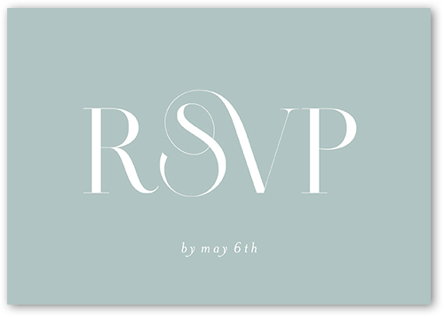 Nouveau Connection Wedding Response Card, Green, Matte, 100% Recycled Cardstock , Square