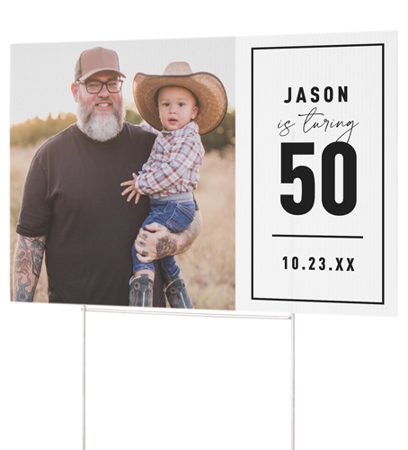 Milestone Birthday Yard Sign, Black