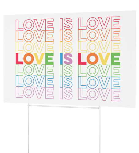Love Repeat Yard Sign, Multicolor