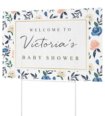 watercolor floral frame yard sign