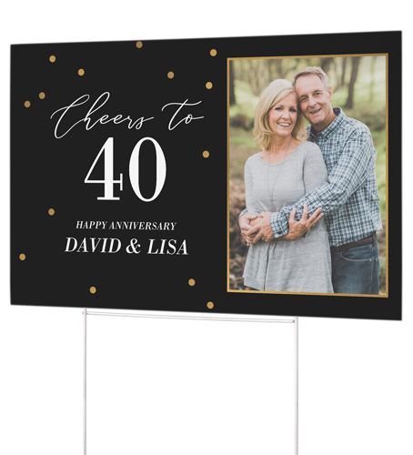 Confetti Party Celebration Yard Sign, Black