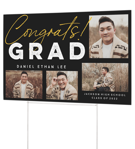 Congrats Class Of Yard Sign, Black