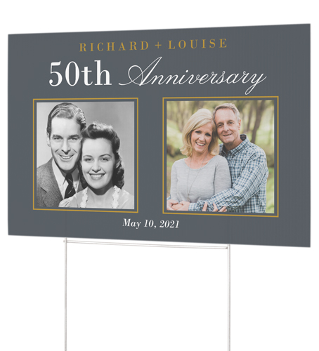 Grey Graduation Yard Sign