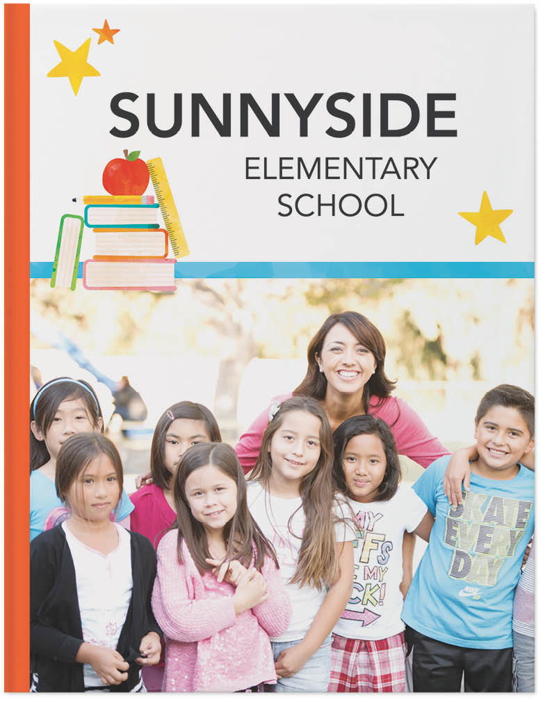 Colorful Elementary School Yearbook Photo Book, 11x8, Hard Cover - Glossy, Standard Pages