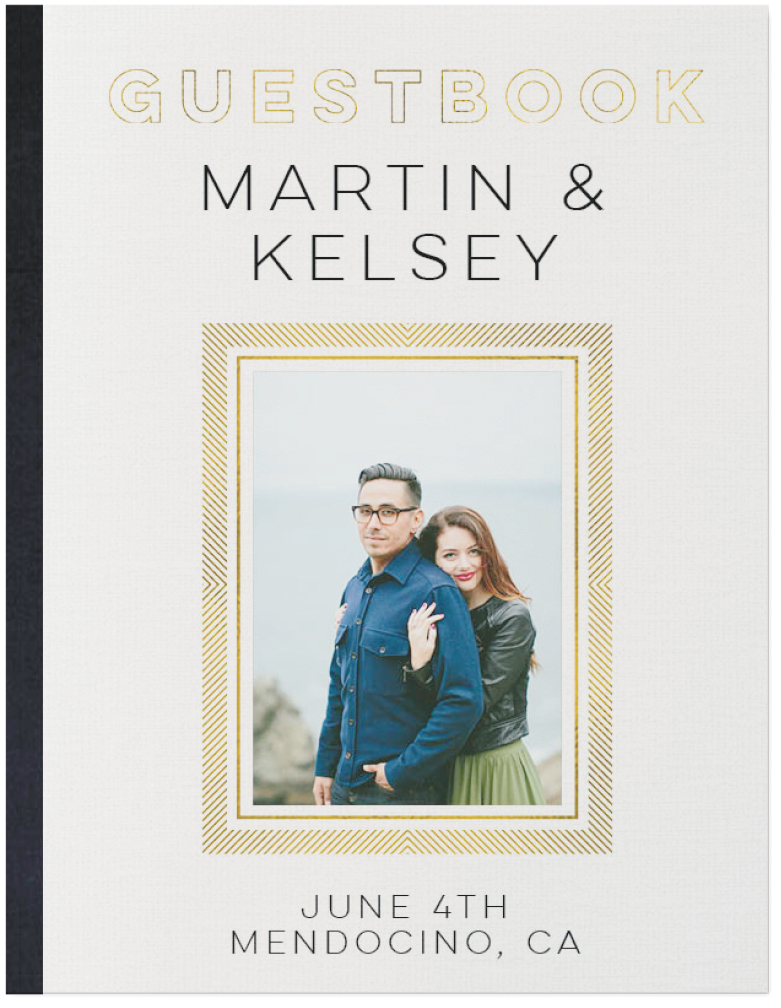 Gilded Wedding Guestbook Photo Book, 11x8, Soft Cover, Standard Pages