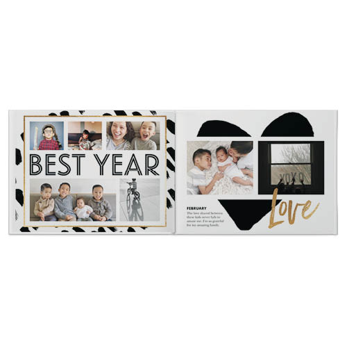 Family Yearbook Photo Book, 8x11, Premium Leather Cover, PROFESSIONAL 6 COLOR PRINTING, Deluxe Layflat