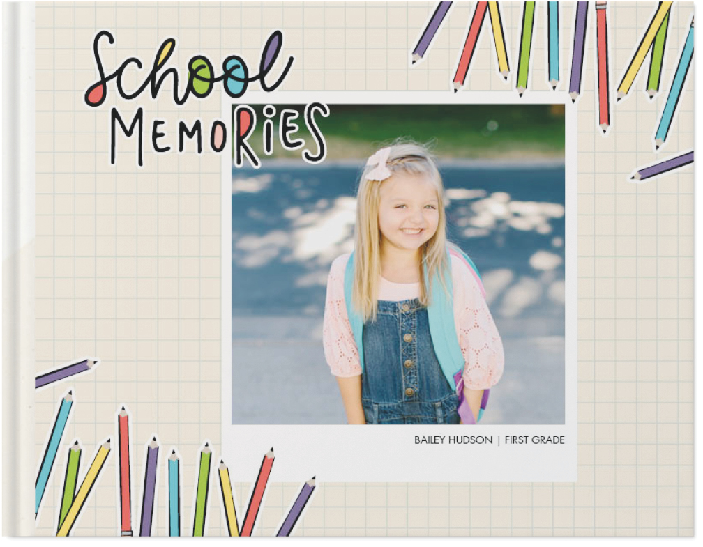 Colorful School Days by Float Paperie Photo Book, 11x14, Hard Cover - Glossy, PROFESSIONAL 6 COLOR PRINTING, Deluxe Layflat