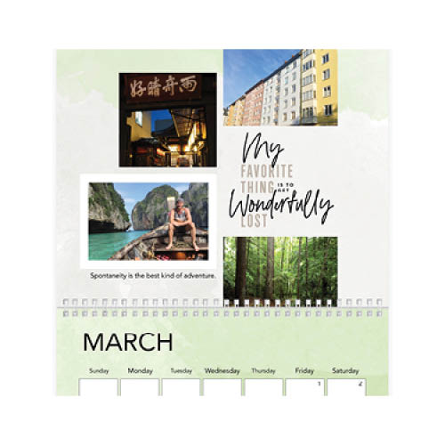 Inspirational Travel Calendar Wall Calendar, 8x11