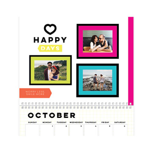 Neon Pop Calendar Wall Calendar, 8x11