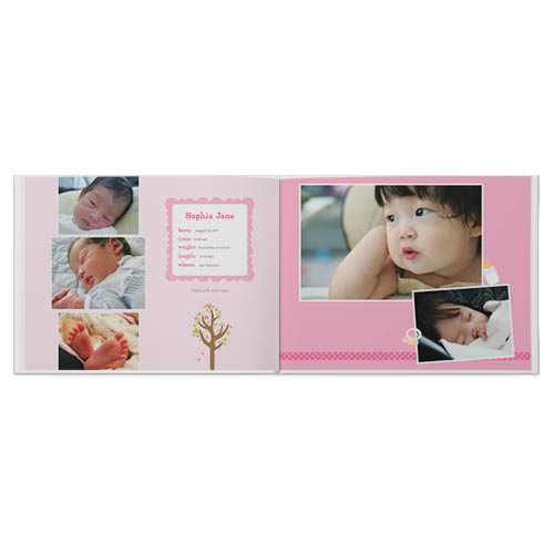 Oh Baby Girl Photo Book, 11x14, Professional Flush Mount Albums, Flush Mount Pages