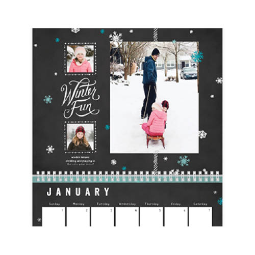 Seasonal Chalkboard Wall Calendar, 8x11