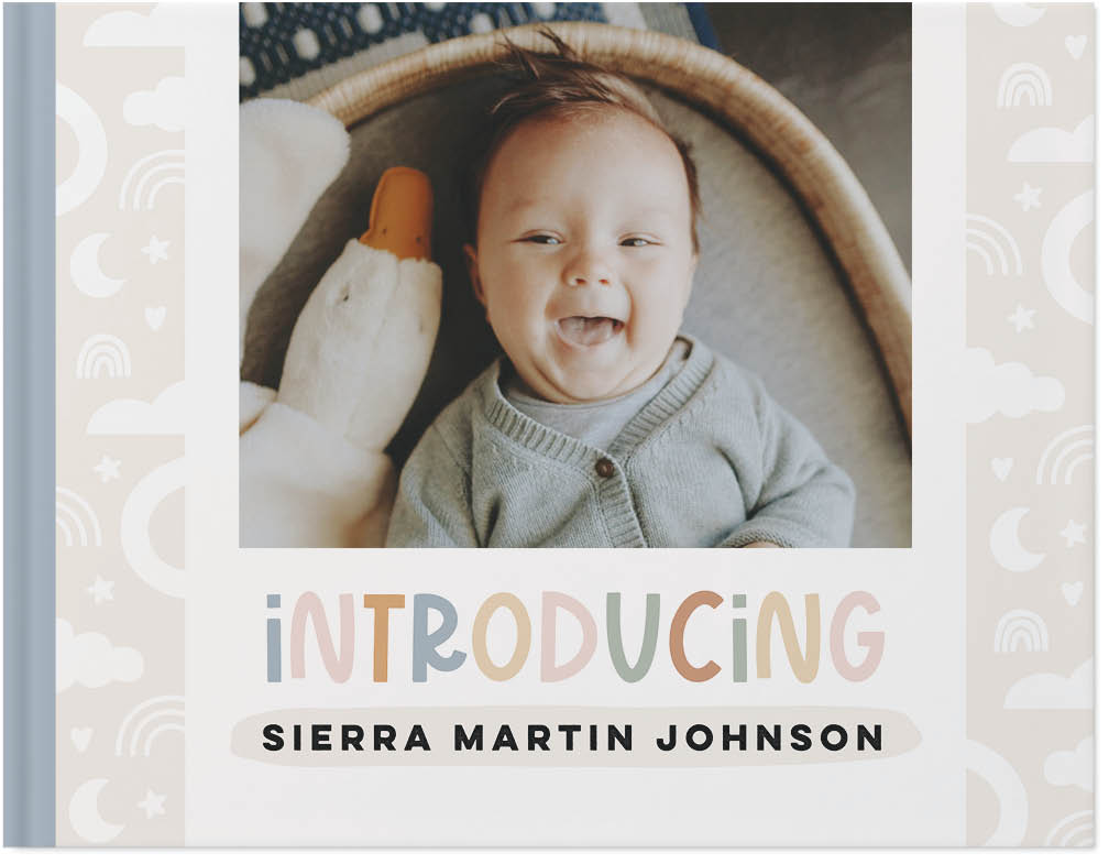 Boho Baby Photo Book, 8x11, Hard Cover - Glossy, PROFESSIONAL 6 COLOR PRINTING, Standard Layflat