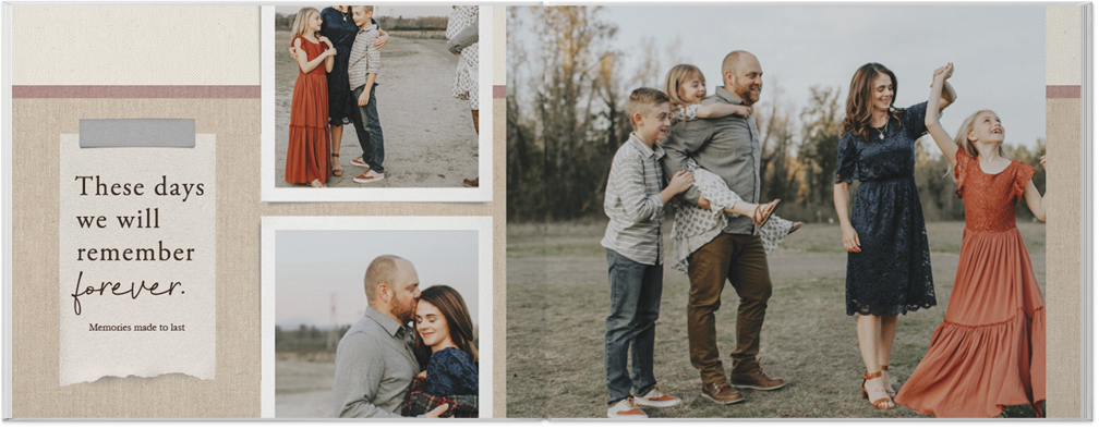 Everyday Neutrals Photo Book, 11x14, Premium Leather Cover, PROFESSIONAL 6 COLOR PRINTING, Deluxe Layflat