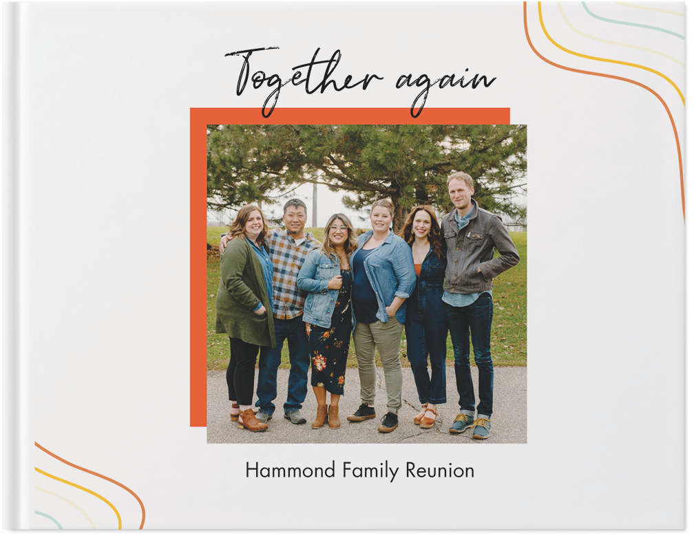 Together Again Photo Book, 8x11, Hard Cover - Glossy, PROFESSIONAL 6 COLOR PRINTING, Deluxe Layflat