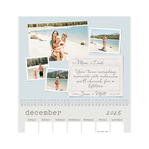 Snapshot Calendar Wall Calendar, 8x11