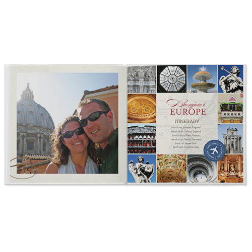 Bon Voyage Photo Book, 8x8, Professional Flush Mount Albums, Flush Mount Pages