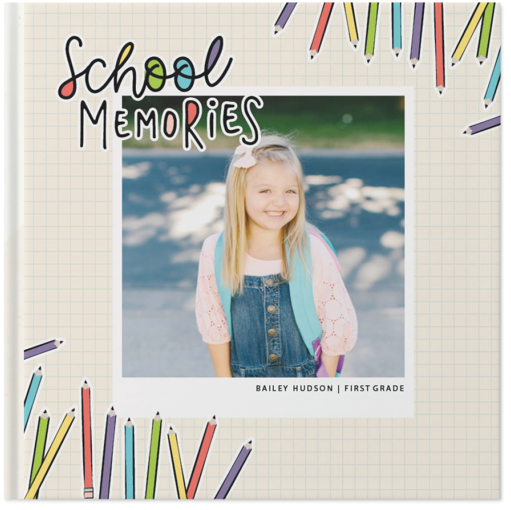 Colorful School Days by Float Paperie Photo Book, 12x12, Hard Cover - Glossy, Deluxe Layflat