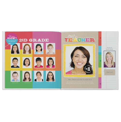 Grade School Yearbook Photo Book, 10x10, Hard Cover, Standard Pages