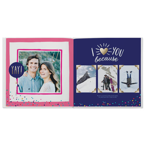 Love You Because Photo Book, 8x8, Professional Flush Mount Albums, Flush Mount Pages