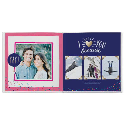 Love You Because Photo Book, 12x12, Professional Flush Mount Albums, Flush Mount Pages