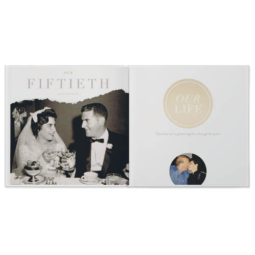 Milestone Anniversaries Photo Book, 10x10, Professional Flush Mount Albums, Flush Mount Pages