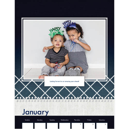 Modern Indigo Calendar Wall Calendar, 12x12