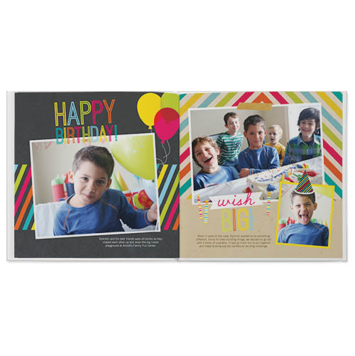 My Birthday Party Photo Book, 10x10, Professional Flush Mount Albums, Flush Mount Pages