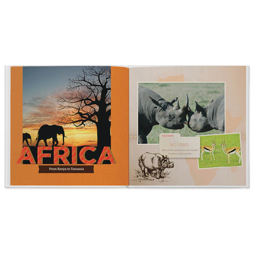 Passport to Africa Photo Book, 10x10, Professional Flush Mount Albums, Flush Mount Pages