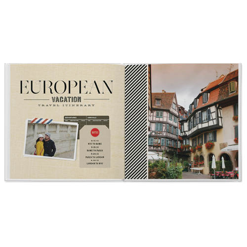 Passport to Europe Photo Book, 10x10, Professional Flush Mount Albums, Flush Mount Pages