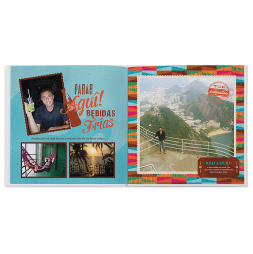 Passport to South America Photo Book, 12x12, Professional Flush Mount Albums, Flush Mount Pages
