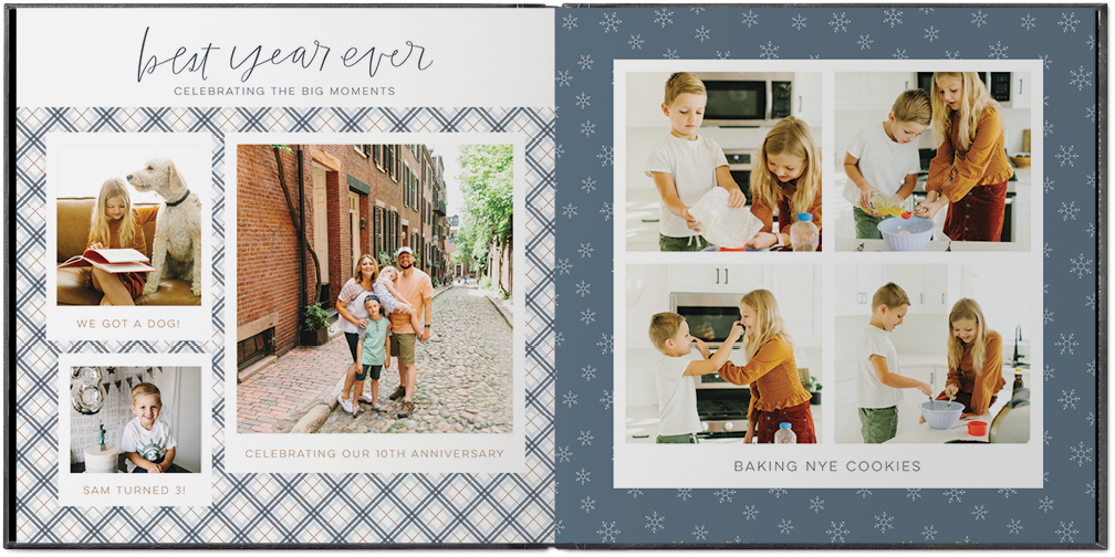 Seasonal Year in Review by Paislee Press Photo Book, 10x10, Premium Leather Cover, PROFESSIONAL 6 COLOR PRINTING, Deluxe Layflat