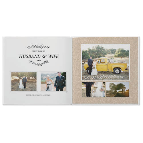 Rustic Wedding Photo Book, 10x10, Professional Flush Mount Albums, Flush Mount Pages