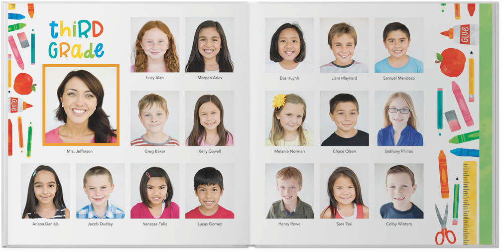 Colorful Elementary School Yearbook Photo Book Shutterfly
