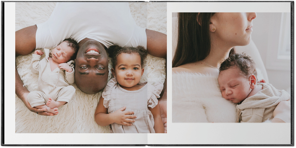 Tiny Moments Photo Book, 12x12, Premium Leather Cover, Deluxe Layflat