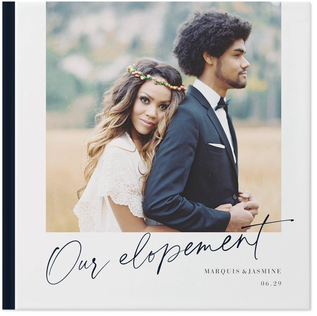 Wedding Elopement Gallery Photo Book, 10x10, Hard Cover - Glossy, PROFESSIONAL 6 COLOR PRINTING, Deluxe Layflat