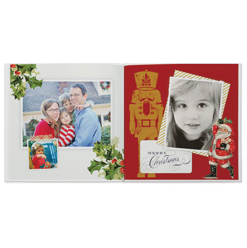 Vintage Christmas Photo Book, 12x12, Professional Flush Mount Albums, Flush Mount Pages