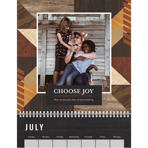 Wood Patterns Wall Calendar, 12x12